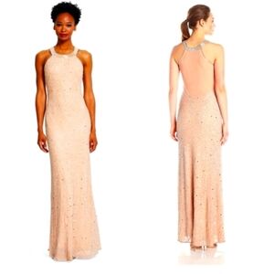 Elegant Peach Evening Gown